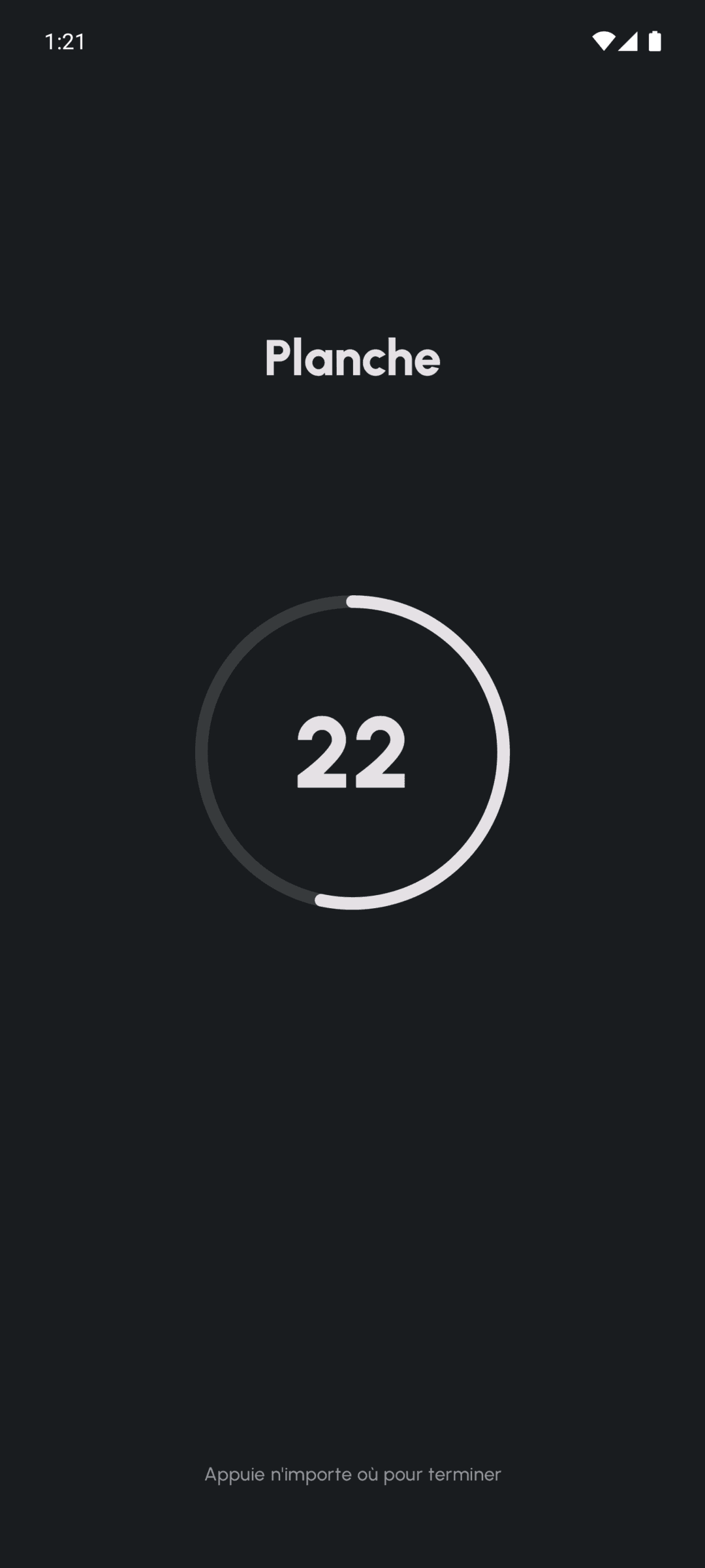 Minuteur de repos Fersonal pendant un entraînement